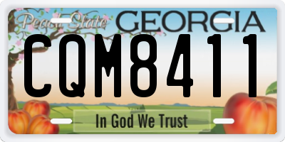 GA license plate CQM8411