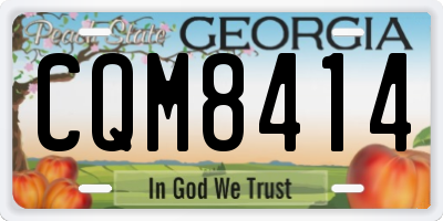 GA license plate CQM8414