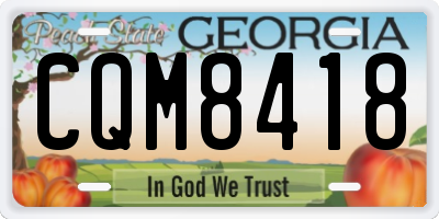 GA license plate CQM8418