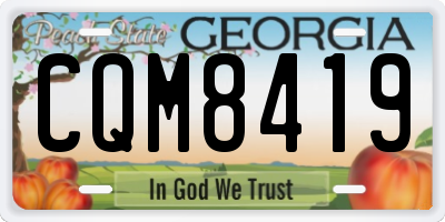 GA license plate CQM8419