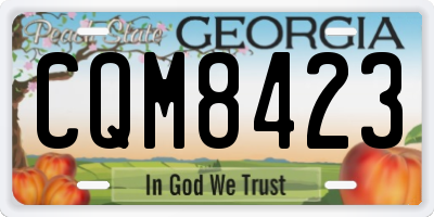 GA license plate CQM8423