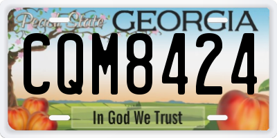 GA license plate CQM8424