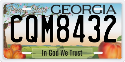 GA license plate CQM8432