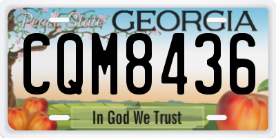 GA license plate CQM8436