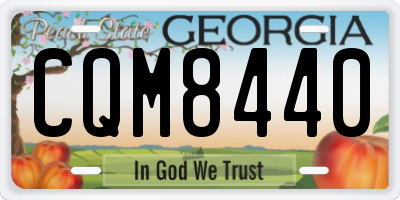 GA license plate CQM8440