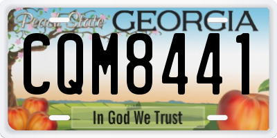 GA license plate CQM8441