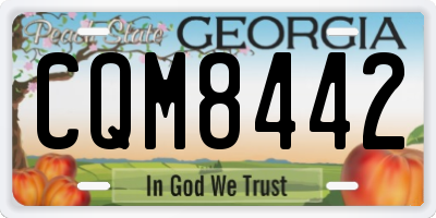 GA license plate CQM8442