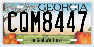 GA license plate CQM8447