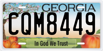GA license plate CQM8449