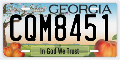 GA license plate CQM8451