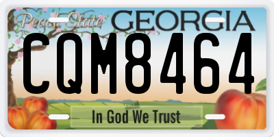 GA license plate CQM8464