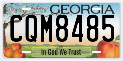 GA license plate CQM8485