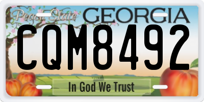 GA license plate CQM8492