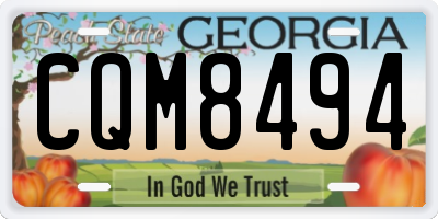 GA license plate CQM8494