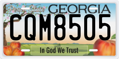 GA license plate CQM8505