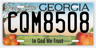 GA license plate CQM8508