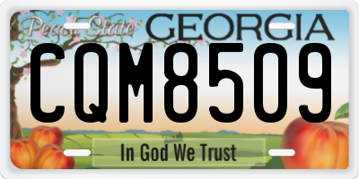 GA license plate CQM8509