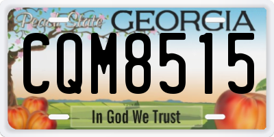 GA license plate CQM8515