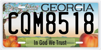 GA license plate CQM8518