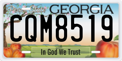 GA license plate CQM8519