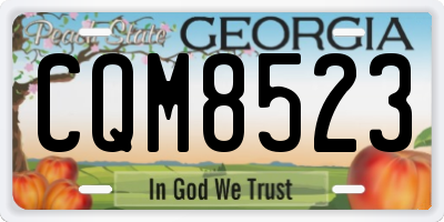 GA license plate CQM8523