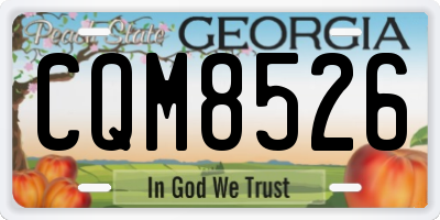 GA license plate CQM8526
