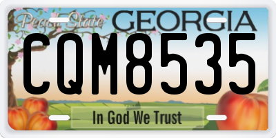 GA license plate CQM8535