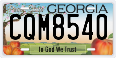 GA license plate CQM8540