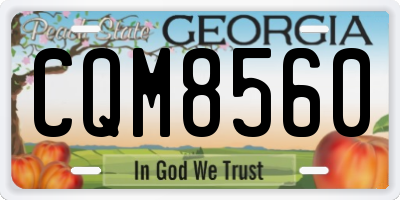 GA license plate CQM8560