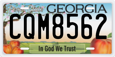 GA license plate CQM8562
