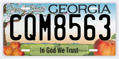 GA license plate CQM8563