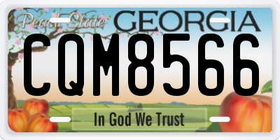 GA license plate CQM8566