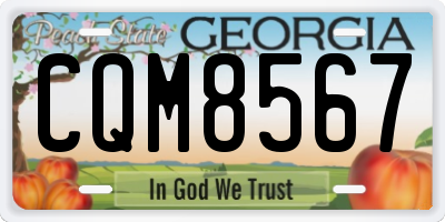 GA license plate CQM8567
