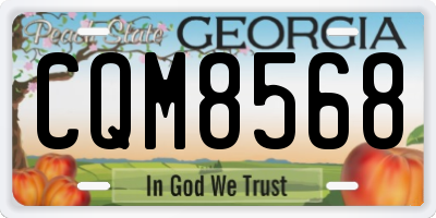 GA license plate CQM8568