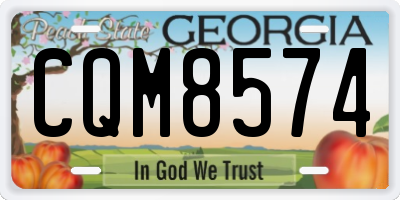 GA license plate CQM8574