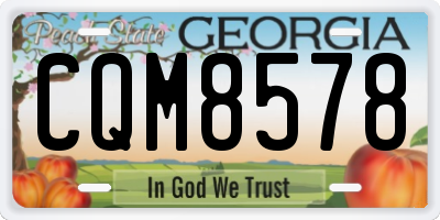 GA license plate CQM8578