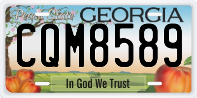 GA license plate CQM8589