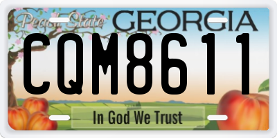 GA license plate CQM8611