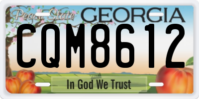 GA license plate CQM8612