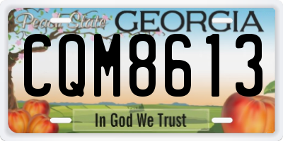 GA license plate CQM8613