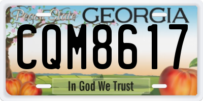 GA license plate CQM8617