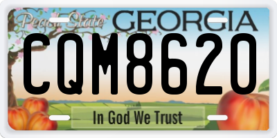GA license plate CQM8620
