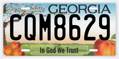 GA license plate CQM8629