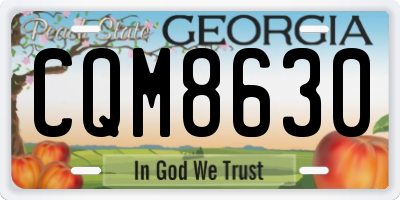 GA license plate CQM8630