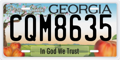 GA license plate CQM8635