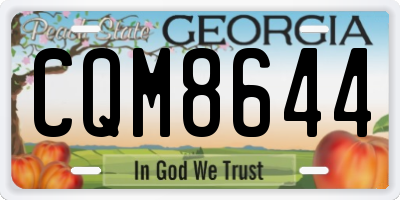 GA license plate CQM8644