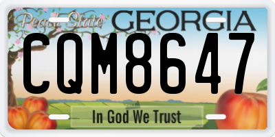 GA license plate CQM8647