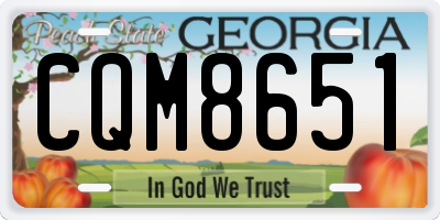 GA license plate CQM8651