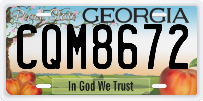 GA license plate CQM8672