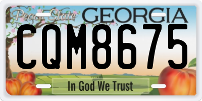 GA license plate CQM8675